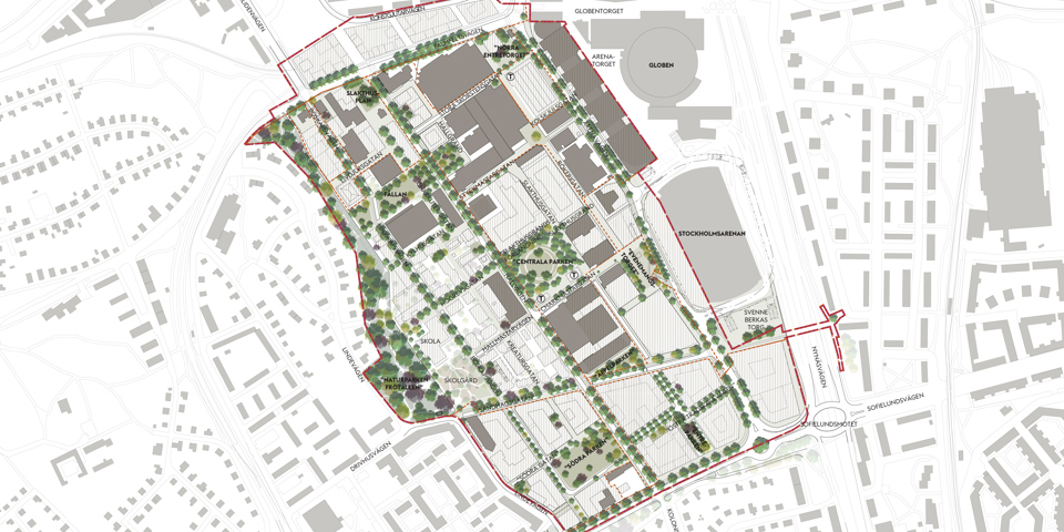 Strukturplan över nya Slakthusområdet, uppdaterad 250311